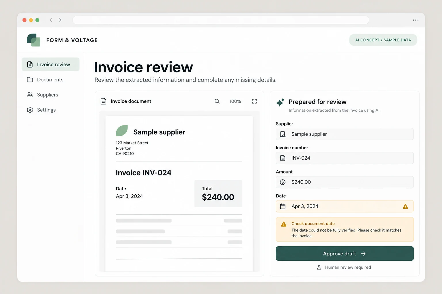 Illustrative invoice review assistant