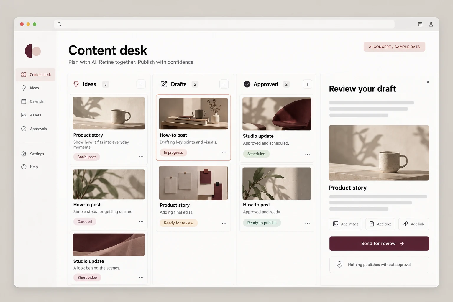 Illustrative content planning assistant